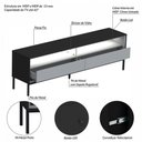 Ver imagem 6 de Rack para Tv até 65 Polegadas Fusion 2 Gavetas com Led Preto/off White - Olivar Móveis