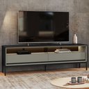 Ver imagem 1 de Rack para Tv até 65 Polegadas Fusion 2 Gavetas com Led Preto/off White - Olivar Móveis