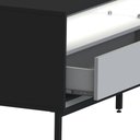 Ver imagem 5 de Rack para Tv até 65 Polegadas Fusion 2 Gavetas com Led Preto/off White - Olivar Móveis