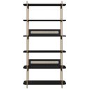 Ver imagem 3 de Estante Livreiro Home Office e Mesa Escrivaninha Industrial Indy A03 Nero Dourado