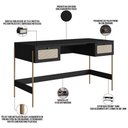 Ver imagem 6 de Estante Livreiro Home Office e Mesa Escrivaninha Industrial Indy A03 Nero Dourado
