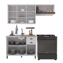 Ver imagem 3 de Cozinha Compacta Bariloche 8 Portas 2 Gavetas 100% MDF 6225 Branco - Indékes