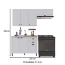 Ver imagem 4 de Cozinha Compacta Bariloche 8 Portas 2 Gavetas 100% MDF 6225 Branco - Indékes