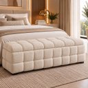 Ver imagem 1 de Recamier Baú Cama Queen 193cm Banco Puf Estofado Bouclé Boss:Offf White/Bouclé