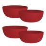 Jogo de Bowl de Plástico Tigela de Plástico Grande Vermelho 1.1L 4Pcs - 1