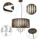 Ver imagem 5 de Lustre Coliseu Pendente Madeira Redondo 50Cm Imbuia Cristal