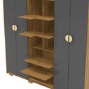 Ver imagem 7 de Guarda Roupa Casal Marlin 6 Portas de Bater 4 Gavetas com Nichos Mdf Nature/chumbo G98 - Gran Belo