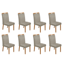 Ver imagem 1 de Kit 8 Cadeiras de Jantar Madeira Maciça em Linho Heloísa Cor da Estrutura:cerejeira;cor do Assento:b