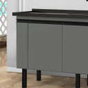 Ver imagem 3 de Gabinete de Cozinha 3 Gavetas Armário de Pia 2 Porta 144cm: Cinza Fosco