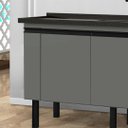 Ver imagem 3 de Gabinete de Cozinha 3 Gavetas Armário de Pia 2 Porta 144cm: Cinza Fosco