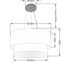 Ver imagem 2 de Lustre Pendente Duplo Cilíndrico Vivare Md-4061 Cúpula em Tecido 50x40cm - Bivolt Palha 127/220v
