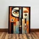 Ver imagem 7 de Kit 3 Quadro Decorativo Arte Africana Abstrato Moderno Casa Qualidade Premium 40x28cm