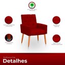 Ver imagem 3 de Poltrona para Sala Reforçada Confortável Íris Suede Vermelho Ads Decor Poltrona Cadeira Sala Quarto