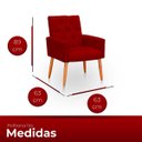 Ver imagem 6 de Poltrona para Sala Reforçada Confortável Íris Suede Vermelho Ads Decor Poltrona Cadeira Sala Quarto
