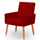 Ver imagem 1 de Poltrona para Sala Reforçada Confortável Íris Suede Vermelho Ads Decor Poltrona Cadeira Sala Quarto