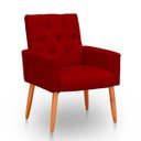 Ver imagem 5 de Poltrona para Sala Reforçada Confortável Íris Suede Vermelho Ads Decor Poltrona Cadeira Sala Quarto