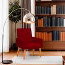 Ver imagem 2 de Poltrona para Sala Reforçada Confortável Íris Suede Vermelho Ads Decor Poltrona Cadeira Sala Quarto