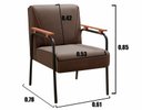 Ver imagem 3 de Kit 2 Poltronas Decorativas Jade Braços Fixo Para Sala De Estar, Recepção - Veludo Marrom