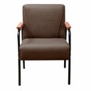 Ver imagem 5 de Kit 2 Poltronas Decorativas Jade Braços Fixo Para Sala De Estar, Recepção - Veludo Marrom