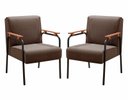 Ver imagem 1 de Kit 2 Poltronas Decorativas Jade Braços Fixo Para Sala De Estar, Recepção - Veludo Marrom