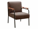 Ver imagem 4 de Kit 2 Poltronas Decorativas Jade Braços Fixo Para Sala De Estar, Recepção - Veludo Marrom