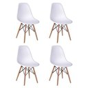 Ver imagem 3 de Conjunto de Mesa de Jantar Eames Eiffel Redonda 90cm Tampo de Madeira Amêndoa com 4 Cadeiras Brancas