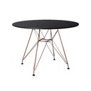 Ver imagem 2 de Mesa Eiffel Redonda 110cm Tampo de Madeira Preto com Base de Ferro Cobre