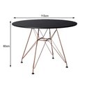 Ver imagem 3 de Mesa Eiffel Redonda 110cm Tampo de Madeira Preto com Base de Ferro Cobre