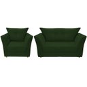 Ver imagem 1 de Kit Namoradeira + 1 Poltrona Decorativa Isis Suede Verde Pés Madeira Ms Decor