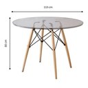 Ver imagem 3 de Mesa Eames Eiffel Redondo Tampo de Vidro 110cm