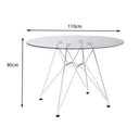 Ver imagem 3 de Mesa Eiffel Redonda 110cm Tampo de Vidro com Base de Ferro Branco