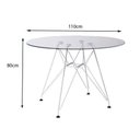 Ver imagem 3 de Mesa de Jantar Eiffel Redonda 110cm Tampo de Vidro com Base de Ferro Branco