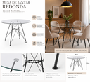 Ver imagem 4 de Mesa Eiffel Redonda 110cm Tampo de Vidro com Base de Ferro Preto