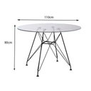 Ver imagem 3 de Mesa Eiffel Redonda 110cm Tampo de Vidro com Base de Ferro Preto