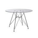 Ver imagem 2 de Mesa Sala e Jantar Eiffel Redonda 110cm Tampo de Vidro com Base de Ferro Preto