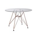 Ver imagem 2 de Mesa Eiffel Redonda 110cm Tampo de Vidro com Base de Ferro Cobre
