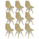 Ver imagem 3 de Kit 9 Cadeiras Charles Eames Eiffel Wood Design Bege