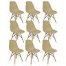Kit 9 Cadeiras Charles Eames Eiffel Wood Design Bege - 3