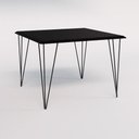 Ver imagem 2 de Mesa Eames Clips 4 Pés de Ferro Preto Tampo Quadrado Preto 90x90