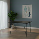 Ver imagem 1 de Mesa Eames Clips 4 Pés de Ferro Preto Tampo Quadrado Preto 90x90