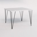Ver imagem 2 de Mesa Eames Clips de Ferro Preto Tampo Quadrado Branco 90x90