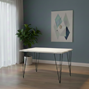 Ver imagem 1 de Mesa Eames Clips de Ferro Preto Tampo Quadrado Branco 90x90