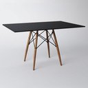 Ver imagem 2 de Mesa de Jantar e Sala Eiffel Wood Tampo Retangular de Madeira Preto 120cm