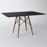 Mesa Eiffel Wood Tampo Retangular de Madeira Preto 120cm - 1