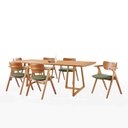 Ver imagem 1 de Mesa de Jantar Aurora com 6 Cadeiras Zara Verde 300cm