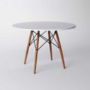 Ver imagem 3 de Conjunto de Jantar e Sala com Mesa Eames 4 Cadeiras Pretas Eiffel 90cm Base Madeira Tampo Branco