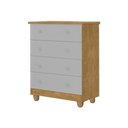 Ver imagem 2 de Cômoda Lara 4 Gavetas Nature Cinza Infantil Organizador Quarto Criança Bebê Moderno Compacta