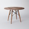 Conjunto de Mesa de Jantar Eames Eiffel Redonda 90cm Tampo de Madeira Amêndoa com 4 Cadeiras Pretas - 4