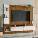 Ver imagem 5 de Painel para TV 55" 183cm MDF-MDP Basculante Off White Lukaliam Móveis