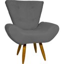 Ver imagem 2 de Kit Poltrona Decorativa Para Sala Recepção Escritório Consultório + Puff Emilia Suede